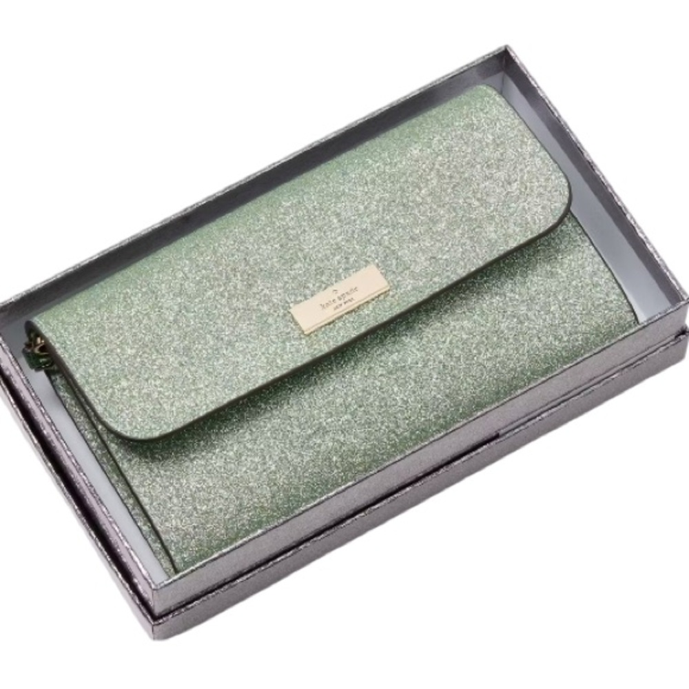 ‼️FINAL PRICE‼️Kate Spade Kenzie Boxed Glitter Medium Flap Wristlet - Picture 4 of 4
